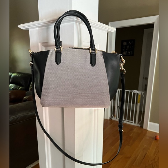 New Coach Women's Elise Horse Carriage Jacquard Satchel Black - Picture 2 of 9